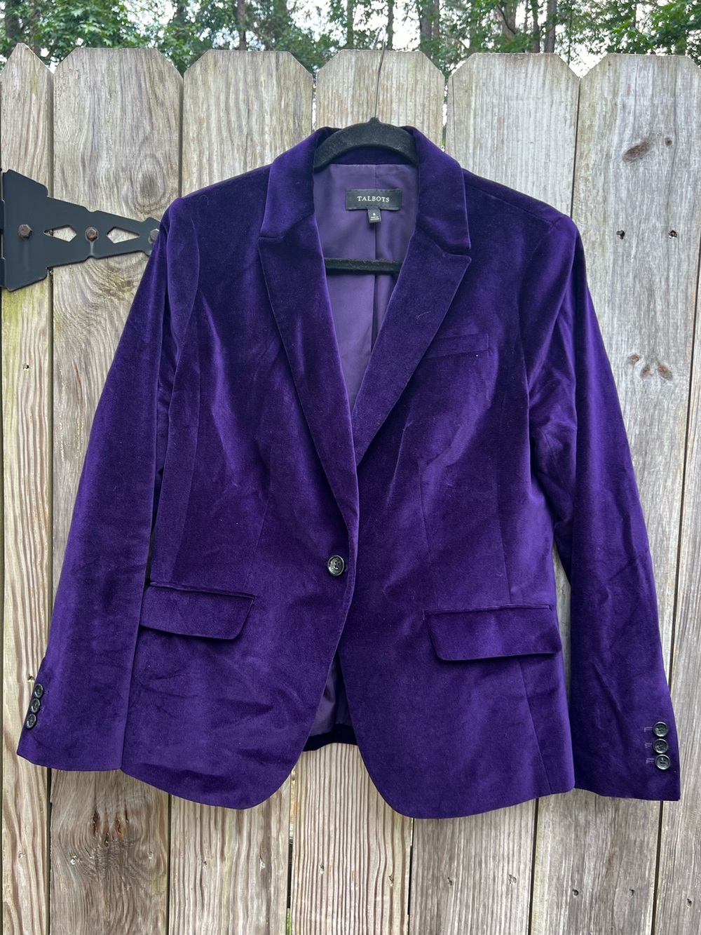TALBOTS Purple Velvet Blazer Jacket Women’s 8